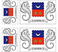 SAFIRMES 6 x Autocollants Vinyle Sticker Voiture Moto Valise PC Portable Drapeau Mayotte