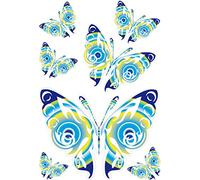 SAFIRMES 7X Autocollants Vinyle Sticker Voiture Moto Valise PC Papillons Multicolor