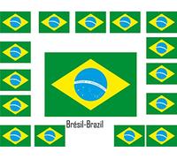 SAFIRMES Assortiment 15 Autocollants Vinyle Stickers Flag Drapeau Brésil-Brazil-Brasil