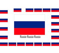 SAFIRMES Assortiment 15 Autocollants Vinyle Stickers Flag Drapeau Russie-Russia-Russia
