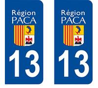 SAFIRMES Autocollant Plaque immatriculation Auto département 13 Bouches du Rhone