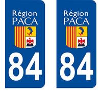SAFIRMES Autocollant Plaque immatriculation pour Auto PACA département - Provence Alpes Côte d'Azur / 84 Vaucluse