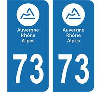 SAFIRMES Département 73-2 Autocollants Style immatriculation Auto Plaque Auvergne 2018