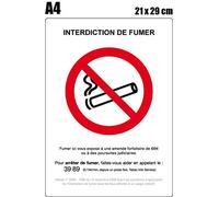 SAFIRMES Interdiction DE Fumer 1 Autocollant Format A4