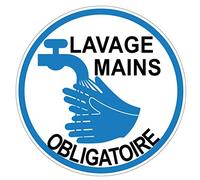 SAFIRMES Lot 5 X Autocollant 10 CM Sticker - Lavage Mains OBLIGATOIRE - GESTES Barriere Virus