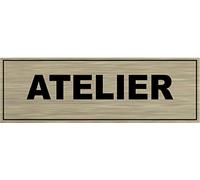 SAFIRMES Signalisation Alu brossé Plaque de Porte Atelier
