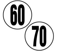 SAFIRMES Sticker 20cm Limitation de Vitesse Autocars Tracteur Poids Lourds 60+70 KM/H adhésif.