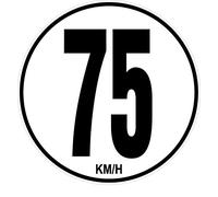 SAFIRMES Sticker 20cm Limitation de Vitesse Autocars Tracteur Poids Lourds 75 KM/H adhésif.
