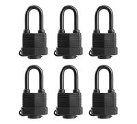 SafiSwords Lot de 6 cadenas étanches avec clés identiques pour une utilisation en extérieur, serrure en acier laminé robuste, 4,5 cm de large, long cadenas