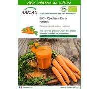 SAFLAX - BIO - Carottes - Early Nantes - 1500 graines - Avec substrat - Daucus