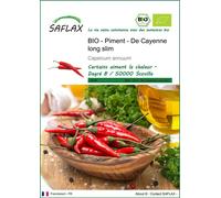 SAFLAX - BIO - Piment - De Cayenne long slim - 10 graines - Capsicum