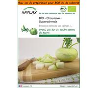 SAFLAX Garden in the bag - BIO - Chou-rave - Superschmelz - 20 graines - Brassica