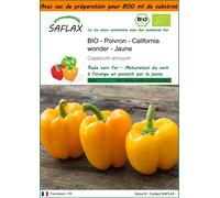 SAFLAX Garden in the bag - BIO - Poivron - California wonder - Jaune - 20 graines - Capsicum
