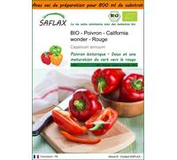 SAFLAX Garden in the bag - BIO - Poivron - California wonder - Rouge - 20 graines - Capsicum