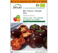 SAFLAX Garden in the bag - BIO - Poivron - Chocolat doux - 10 graines - Capsicum