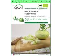 SAFLAX Garden to go - BIO - Chou-rave - Superschmelz - 20 graines - Brassica