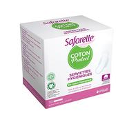 Saforelle COTON Protect - Serviettes Hygiéniques en coton Biologiques - Lot de 2 x 10 serviettes