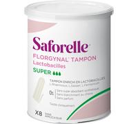 Saforelle Florgynal Tampon Lactobacilles Super 8 Pièces