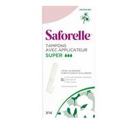 Saforelle Protections Tampons Super en Coton Bio avec Applicateur 14 unités