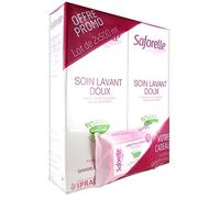 Saforelle Soin Lavant Doux Lot de 2 x 500 ml + 1 Sachet de Lingettes Intimes Offert