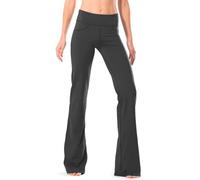 Safort 71cm/76cm/81cm/86cm Rntrejambe Régulier, Pantalon de Yoga avec Jambe Semi-évasée, Quatre Poches, Jambe Longue, Pantalon Evasé, Gris, 4 Poches, XL/Taille: 77.5-84cm/Hanche: 103-109cm