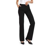 Safort 71cm/76cm/81cm/86cm Rntrejambe Régulier, Pantalon de Yoga avec Jambe Semi-évasée, Quatre Poches, Jambe Longue, Pantalon Evasé, Habillé, Deux Poches, Noir, L/Taille: 72-76cm/Hanche: 97.8-102cm