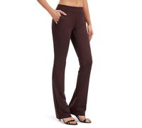 Safort Yoga Pants Bootcut Regular/Grandes Tailles, Longueur de l'entrejambe 71cm/76cm/81cm/86cm, Style Chic, Quatre Poches,Rouge foncé,L