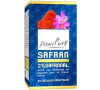 Safran Essence Pure | 2% Safranal Affron - 30 mg par Dose - Pour Stress Anxiété Angoisse - Avec Vitamine B6 | Végan, Sans OGM, Non Irradié | 40 Gélules - Api-Nature