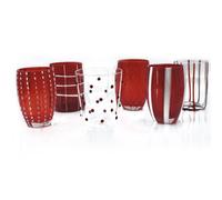 Safran - Melting Pot Set de 6 Verres Tumbler mixtes Rouge MP00111
