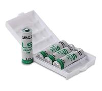 Saft LS14500 Lot de 4 piles AA-Mignon Li-SOCl2 haute performance 3,6 V dans une boîte à piles de WEISS - more power + [342]
