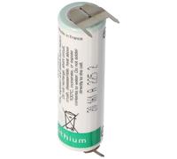 Saft LS14500 Pile Ltihium AA 3,6 volts avec connexion print, LS14500 LiSOCl2 2600mAh 1er print - / 2er print +