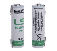 SAFT LS14500CNR Lot de 10 piles au lithium jetables avec cosses à souder en forme de U 3,6 V 2,6 Ah