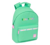 safta Benetton Mint - Sac à dos pour ordinateur portable 14,1", idéal pour les jeunes de différents âges, confortable et polyvalent, qualité et résistance, 31 x 16 x 41 cm, Vert menthe pastel, M,
