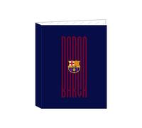 F.C. Barcelona Classeur avec feuilles 4 anneaux, idéal pour enfants de différents âges, confortable et polyvalent, qualité et résistance, 26,5 x 33 cm, couleur bleu marine/grenat