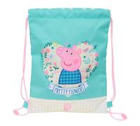 PEPPA Pig Pretty Flowers - Sac à dos plat junior, idéal pour enfants de différents âges, confortable et polyvalent, qualité et résistance, 26 x 34 cm, Menthe/Jaune pastel, M, Décontracté