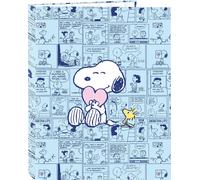 Safta 4 Rings Binder Snoopy Love Classeur à anneaux bleu bleu One Size