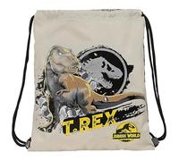 JURASSIC WORLD WARNING - Grand sac à dos plat, idéal pour les enfants de différents âges, confortable et polyvalent, qualité et résistance, 35 x 40 cm, couleur grise, gris, Estándar, Décontracté