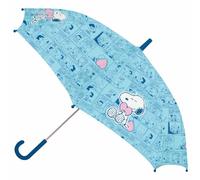 safta SNOOPY LOVE - Parapluie manuel, 8 panneaux, baleines métalliques, confortable et polyvalent, qualité et résistance, 48 cm, matériau polyester, bleu clair, M, Décontracté