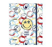 Safta 512090666 Smiley Classeur 4 anneaux de 30 mm, multicolore, 270 x 35 x 320 mm