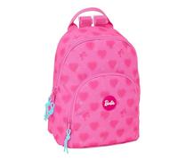 Safta BARBIE CORAZONES - Mini sac à dos pour un usage quotidien, idéal pour les enfants de différents âges, confortable et polyvalent, qualité et résistance, 25 x 13 x 30 cm, rose, M, Décontracté