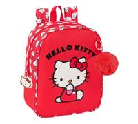 safta Hello Kitty ICONIC - Sac à dos pour enfant, sac à dos d'école, adaptable au chariot, idéal pour crèche, confortable et polyvalent, qualité et résistance, 22 x 10 x 27 cm, Rouge, blanc, M,