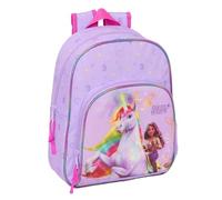 safta UNICORN ACADEMY - Sac à dos pour enfant, idéal pour les enfants de différents âges, confortable et polyvalent, qualité et résistance, 28 x 10 x 34 cm, lilas, M, Décontracté