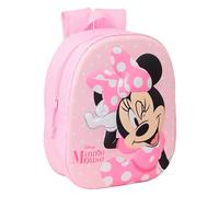 Safta Minnie Mouse 3D - Sac à dos d'école, avec design 3D, adaptable au chariot, idéal pour les enfants de différents âges, confortable et polyvalent, qualité et résistance, 27 x 10 x 33 cm, rose, M