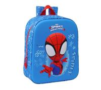 SPIDEY 3D Sac à dos de crèche 3D, adaptable au chariot, nettoyage facile, idéal pour les enfants de différents âges, confortable et polyvalent, qualité et résistance, 22 x 10 x 27 cm, bleu marine