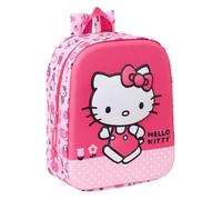 Safta Hello Kitty 3D - Sac à dos de crèche 3D, adaptable au chariot, nettoyage facile, idéal pour les enfants de différents âges, confortable et polyvalent, qualité et résistance, 22 x 10 x 27 cm