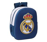 Safta Sac à dos scolaire Real Madrid 3D, adaptable au chariot, 27 x 10 x 33 cm, Noir