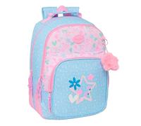 BLACKFIT8 SMILE - Sac à dos scolaire pour enfants, idéal pour les enfants de différents âges, confortable et polyvalent, qualité et résistance, 32 x 15 x 42 cm, Bleu clair/rose clair, M, Décontracté