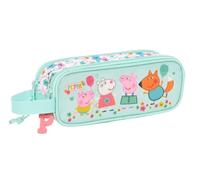safta -812281747 Trousse Double Peppa Pig Cosy Corner 21 x 8 x 6 cm, Multicolore, Standard (812290513)