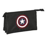 Safta Article, Trousse Triple Captain America Teen Mixte Enfant, Multicolore, M