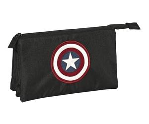 Safta Article, Trousse Triple Captain America Teen Mixte Enfant, Multicolore, M